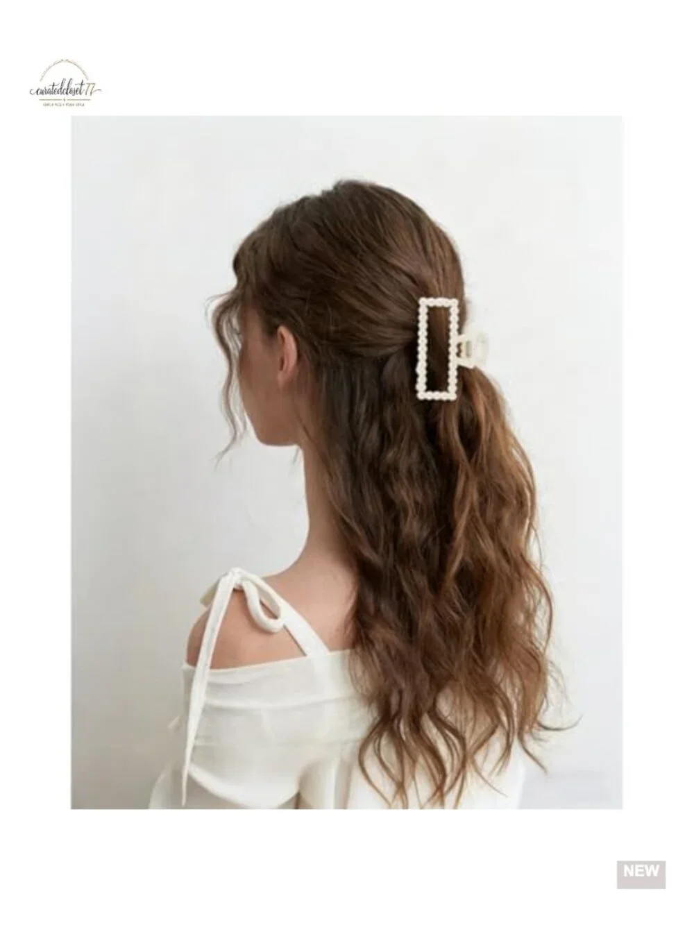 6PCS Pearl Hair Claw Clips Set - Non-Slip Strong Hold Bridesmaid Hair